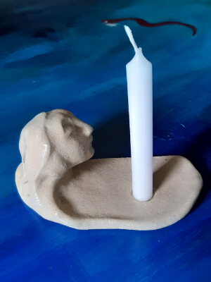 plastik ritualkeramik teller hell kerze